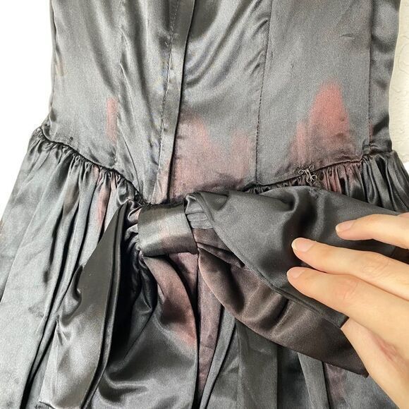 Gunne Sax By Jessica McClintock Vintage Black Off the shoulder size 3/4 Madonna - Picture 9 of 11